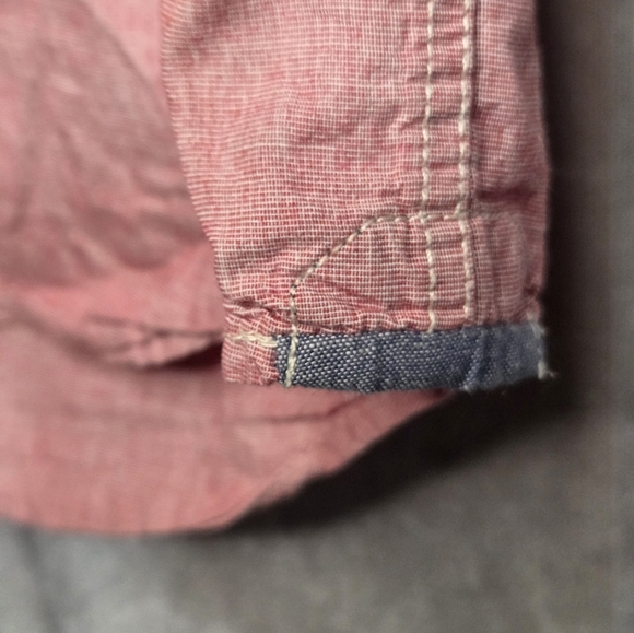 VANS Off The Wall Red Striped Button Up Short Sleeve Shirt Mens L Skate - Picture 5 of 6